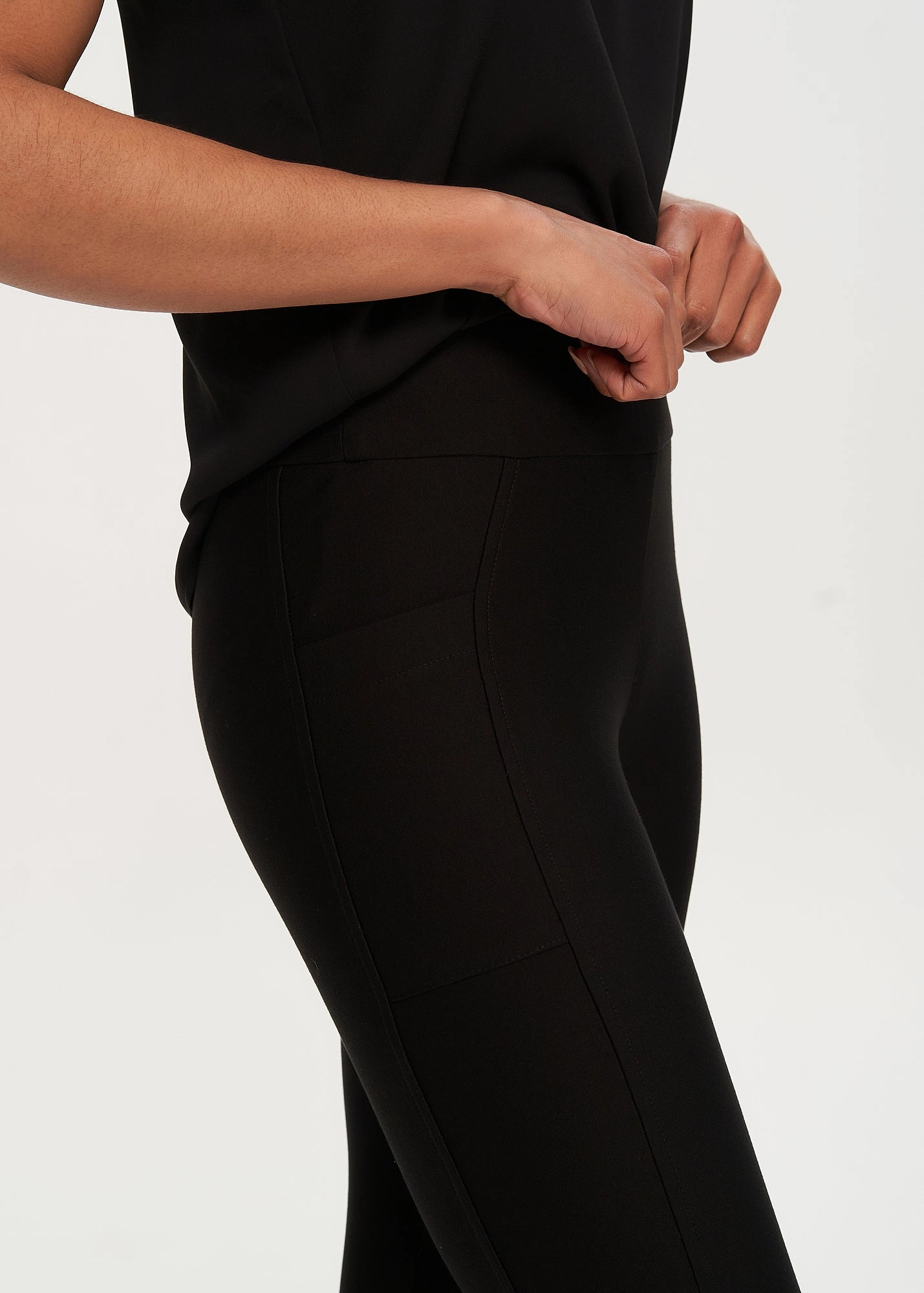 Casual Vibe Jessica Black Biker Pant With Side Pockets