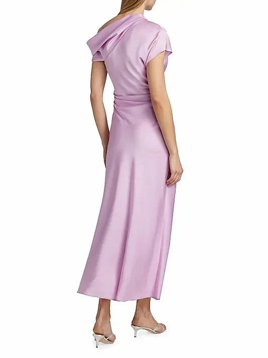 Daywear Mood Joanna Asymmetrical Draped Midi Dress Orchid