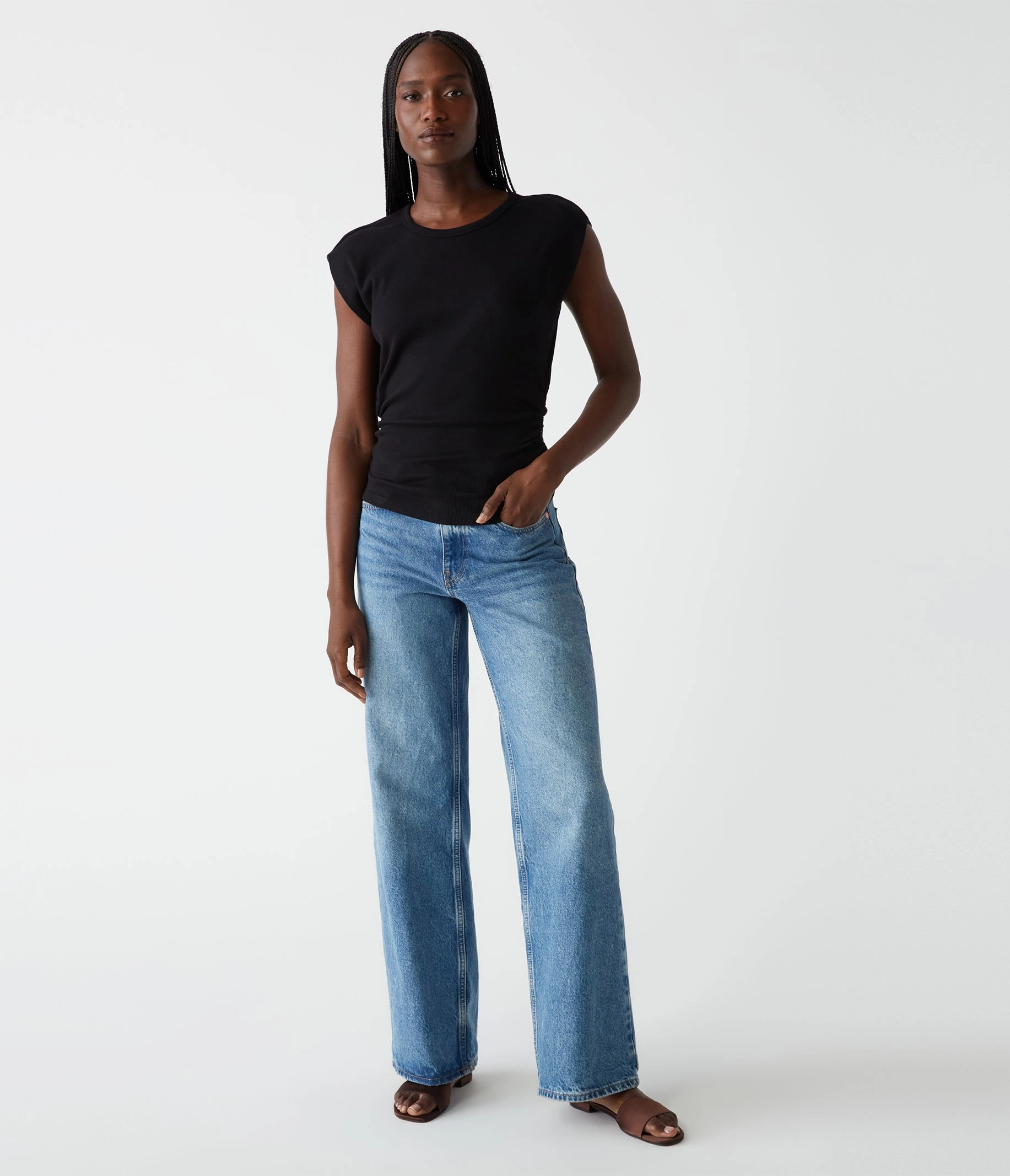 Odor Resistant Material DurableReinforcement JONI CREW POWER SHOULDER TOP