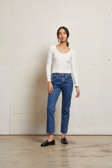 JOSIE 2X1 SWEATER RIB LS UNECK Thermal Insulation Core Organic Cotton Blend