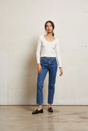 JOSIE 2X1 SWEATER RIB LS UNECK Thermal Insulation Core Organic Cotton Blend