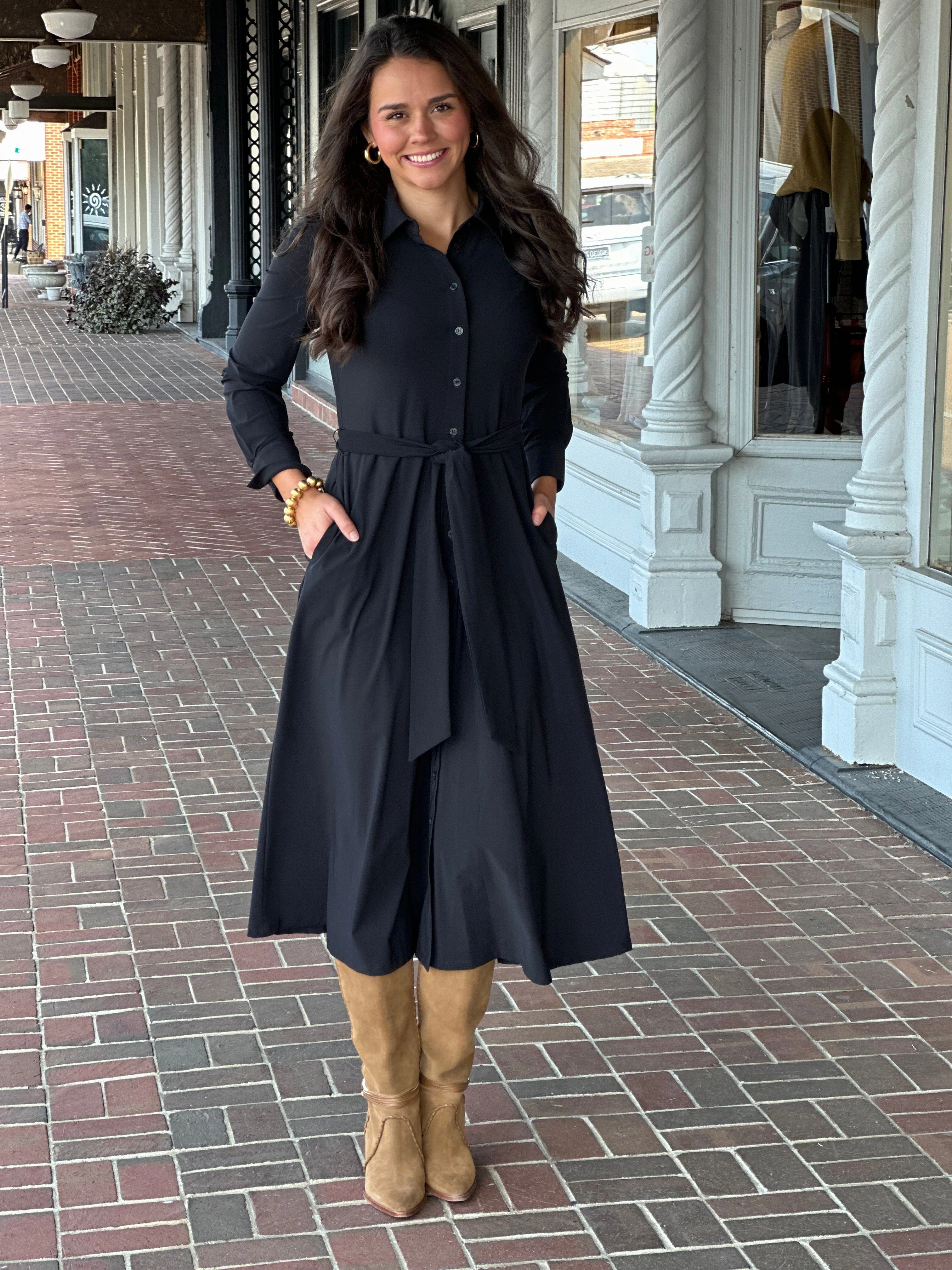 Jude Connally Kitty Dress in Black Event Safe Skin Hug