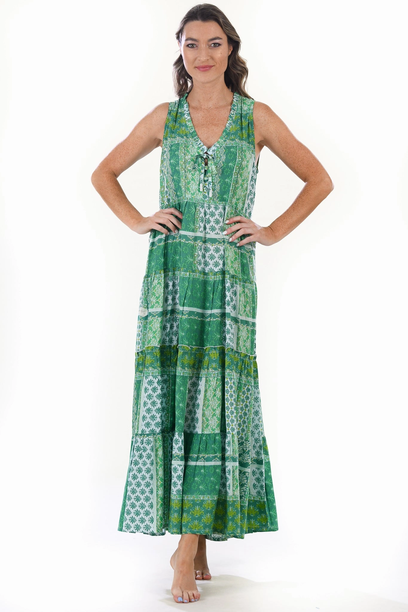 Kaia Dress Long / Mojito Event Safe Floral Pattern