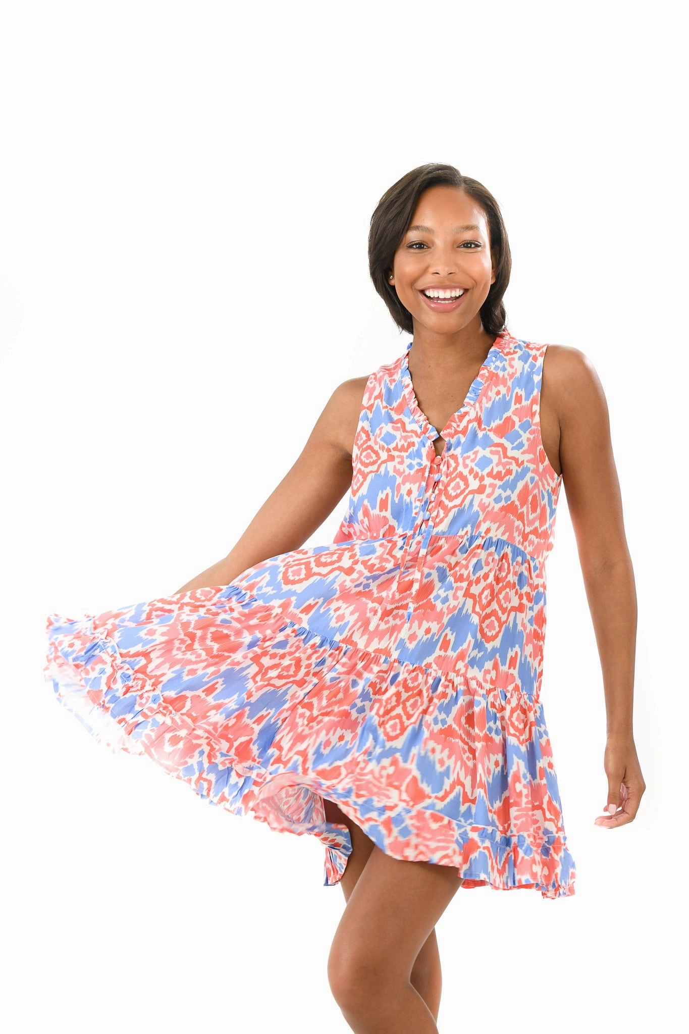 Kaia Dress Short / Coral Reef Silky-Lining