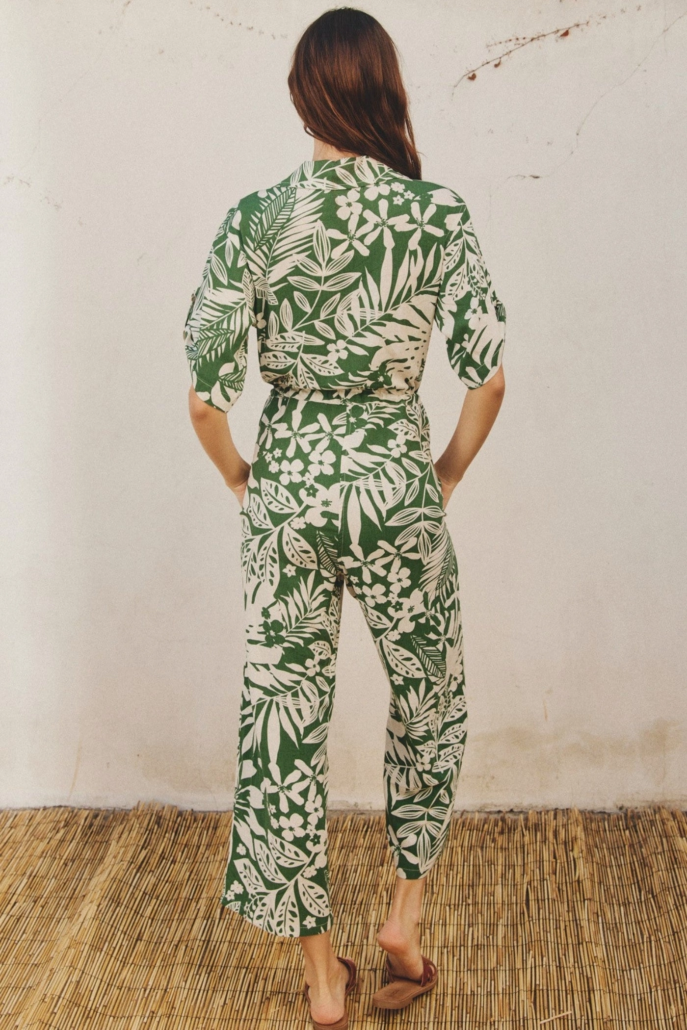 Simple Picnic KAILANI TWO-TONE FLORAL PRINT JUMPSUIT