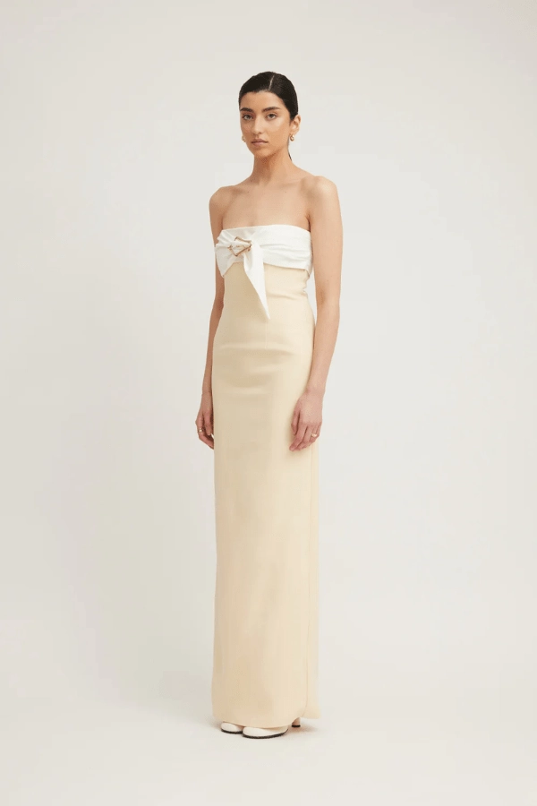 Lounge Vibe Warm Season Kasai Dress Lemon/Ivory