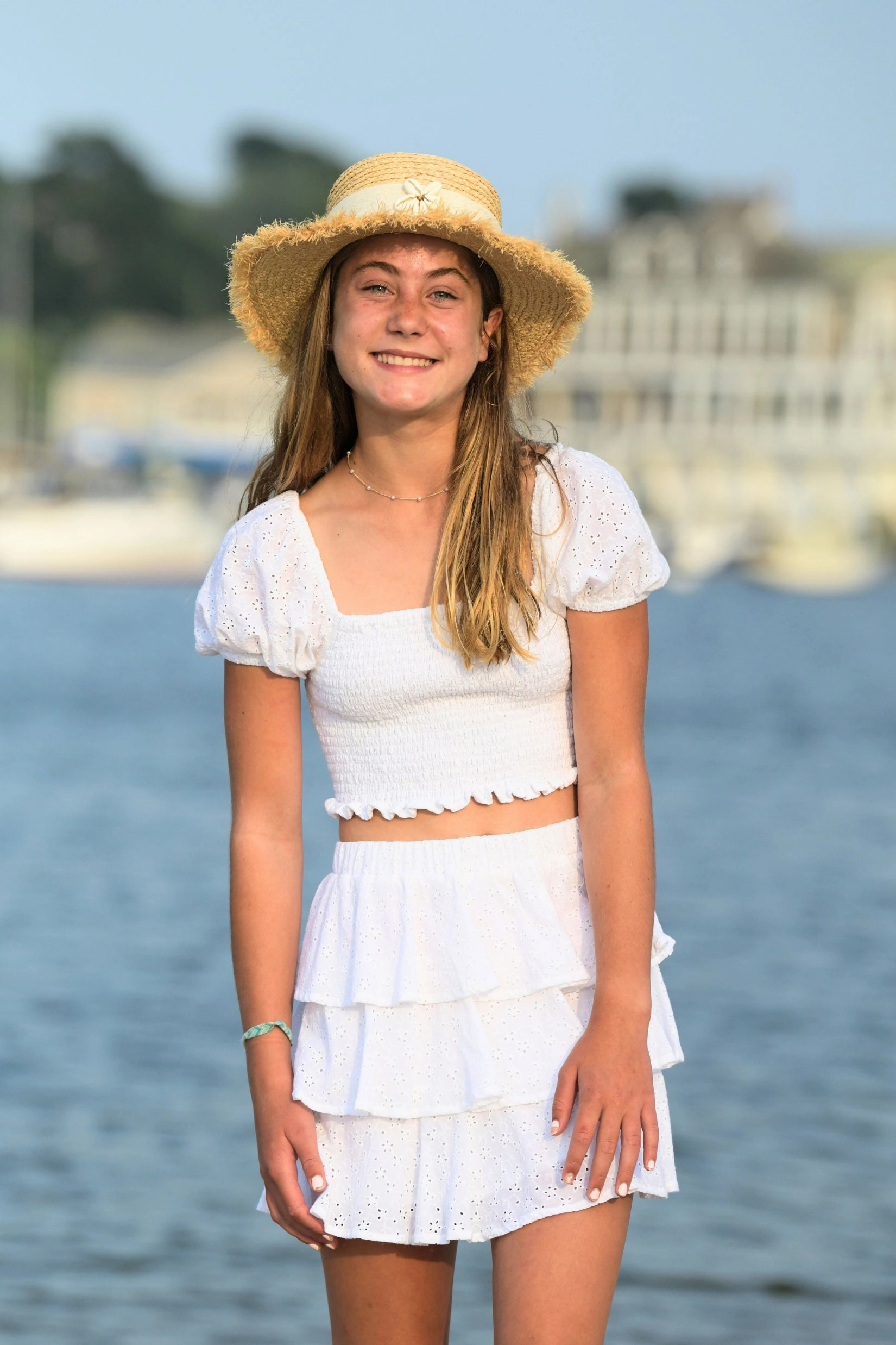 Laser cut gentle style Kiki Set Skirt / White Eyelet