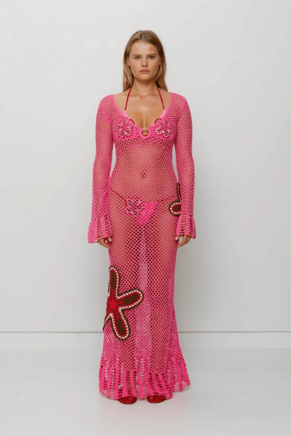 Elke Crochet Maxi Dress Candy Quick Layer