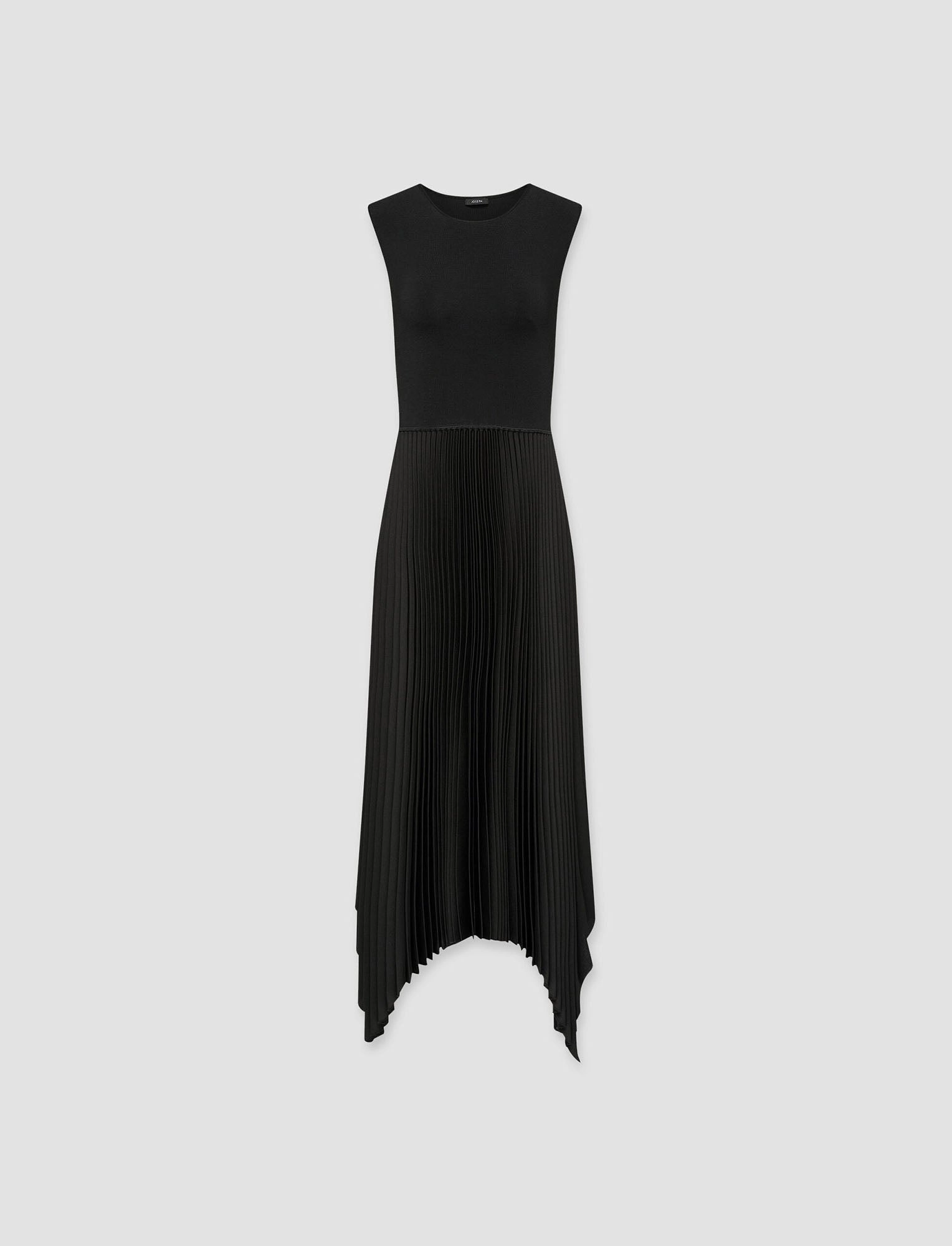 Satin-Edge Knit Weave Pliss Dera Dress
