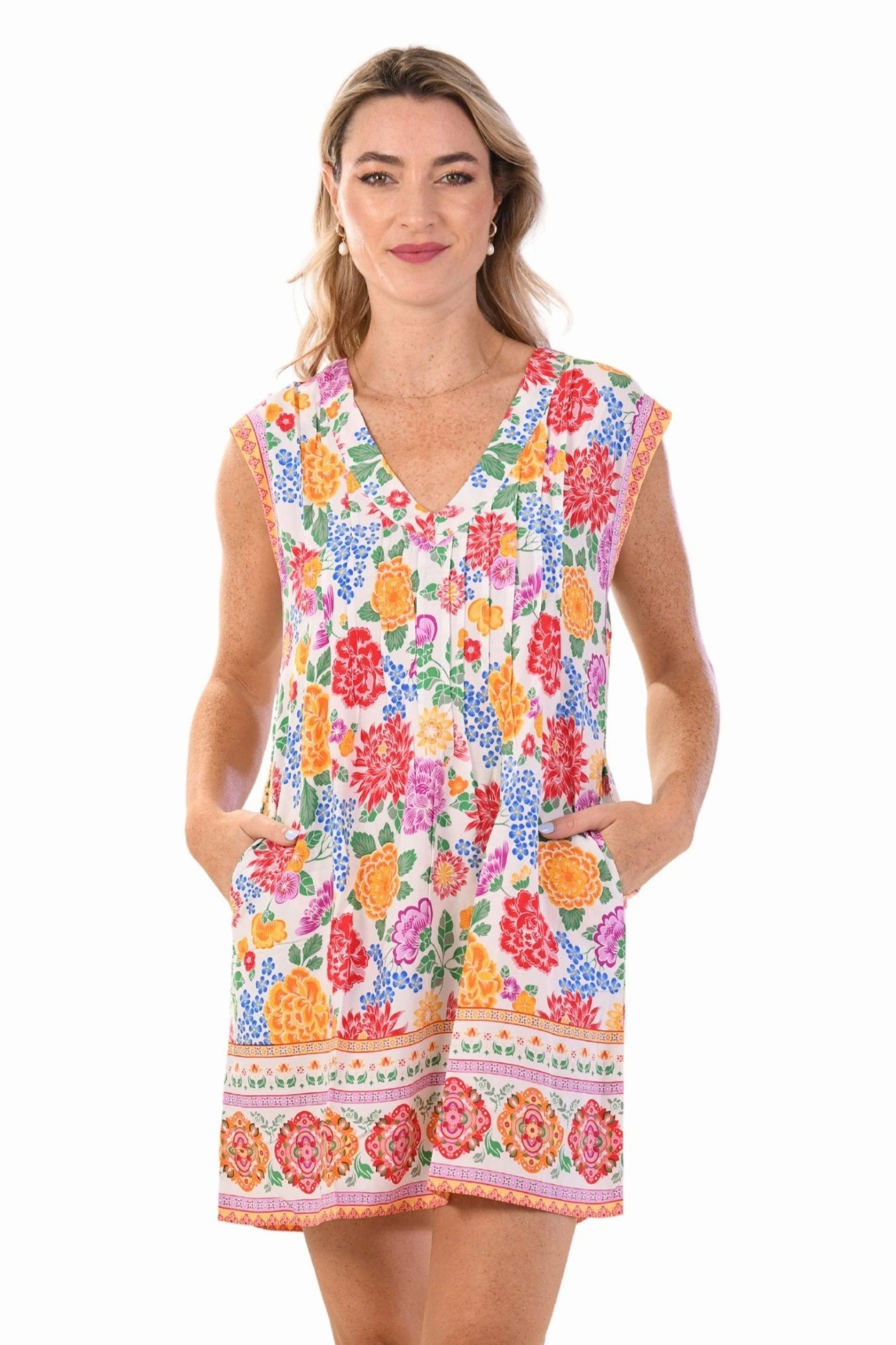 Kokomo Dress / Multi Floral Textured Look