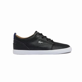 LACOSTE 7-37CMA0073312 BAYLISS 119 1 MN'S (Medium) Black/White Leather & Synthetic Lifestyle Shoes Denim Cool Orthopedic Footbed System