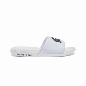 Arch Support Health Focused Ultra Light Urban Walkers LACOSTE 7-43CMA00201R5 CROCO DUALISTE LOGO STRAP 0922 MN'S (Medium) White/Dark Green Synthetic Slide