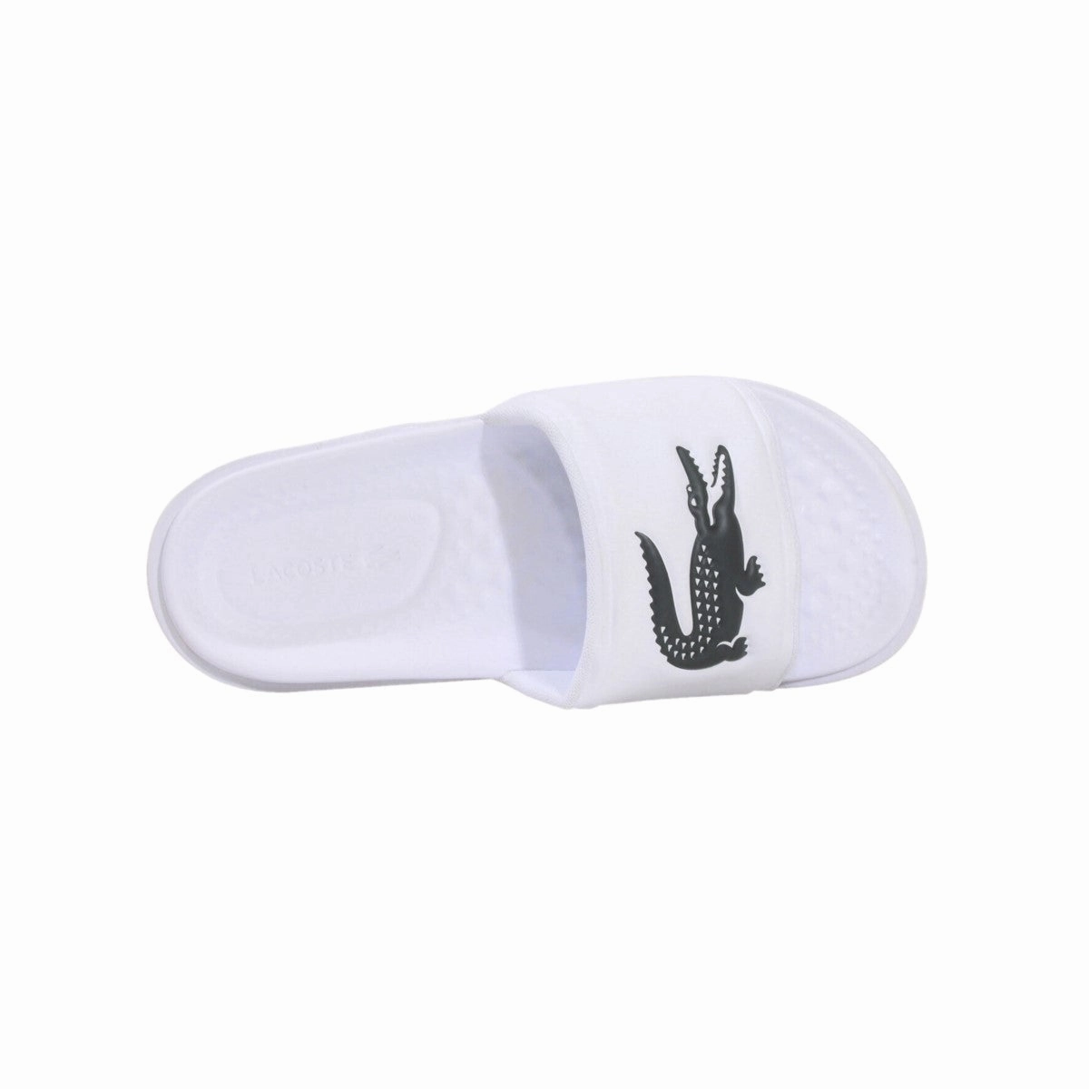 Stretch Fabric Active People Ultra Light Airport Travel LACOSTE 7-43CMA00201R5 CROCO DUALISTE LOGO STRAP 0922 MN'S (Medium) White/Dark Green Synthetic Slide