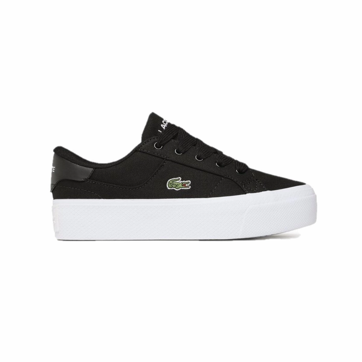 LACOSTE 7-45CFA0012312 ZIANE PLATFORM WMN'S (Medium) Black/White Leather & Synthetic Lifestyle Shoes Love Glow