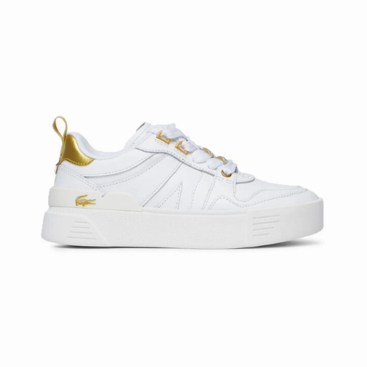 LACOSTE 7-45CFA0032216 L002 123 WMN'S (Medium) White/Gold Leather & Synthetic Lifestyle Shoes Stability Shank