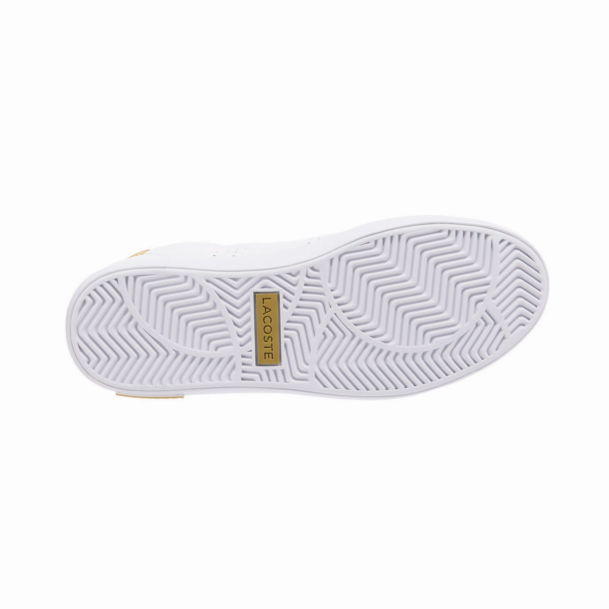 Foam Lining Standing Workers Comfort toe LACOSTE 7-45SFA0034216 POWERCOURT 2.0 WMN'S (Medium) White/Gold Leather & Synthetic Lifestyle Shoes