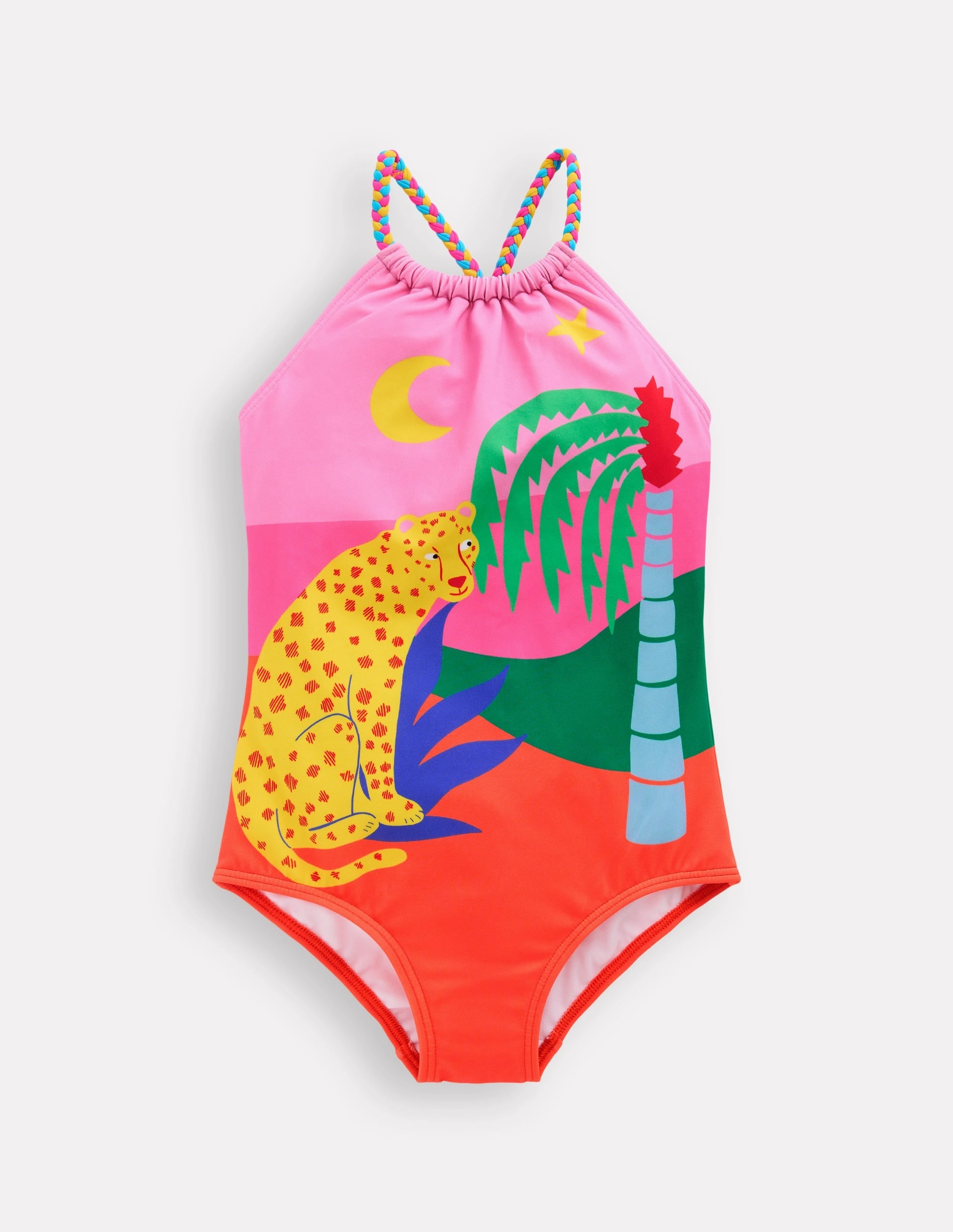 Loop Back Swimsuit-Jungle Placement Seaside Relaxation