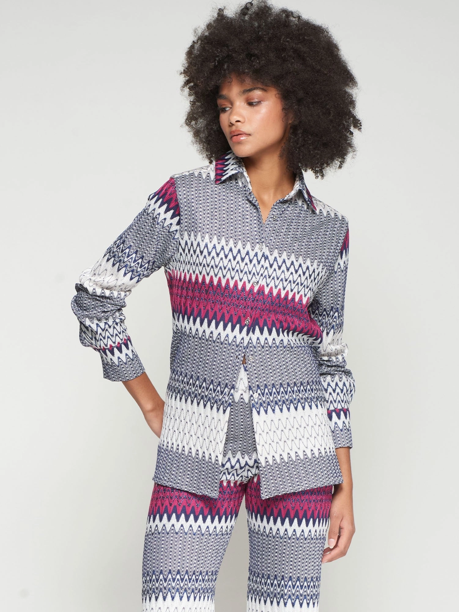 CHEVRON BUTTON DOWN Denim Shirt Durable Double Stitching