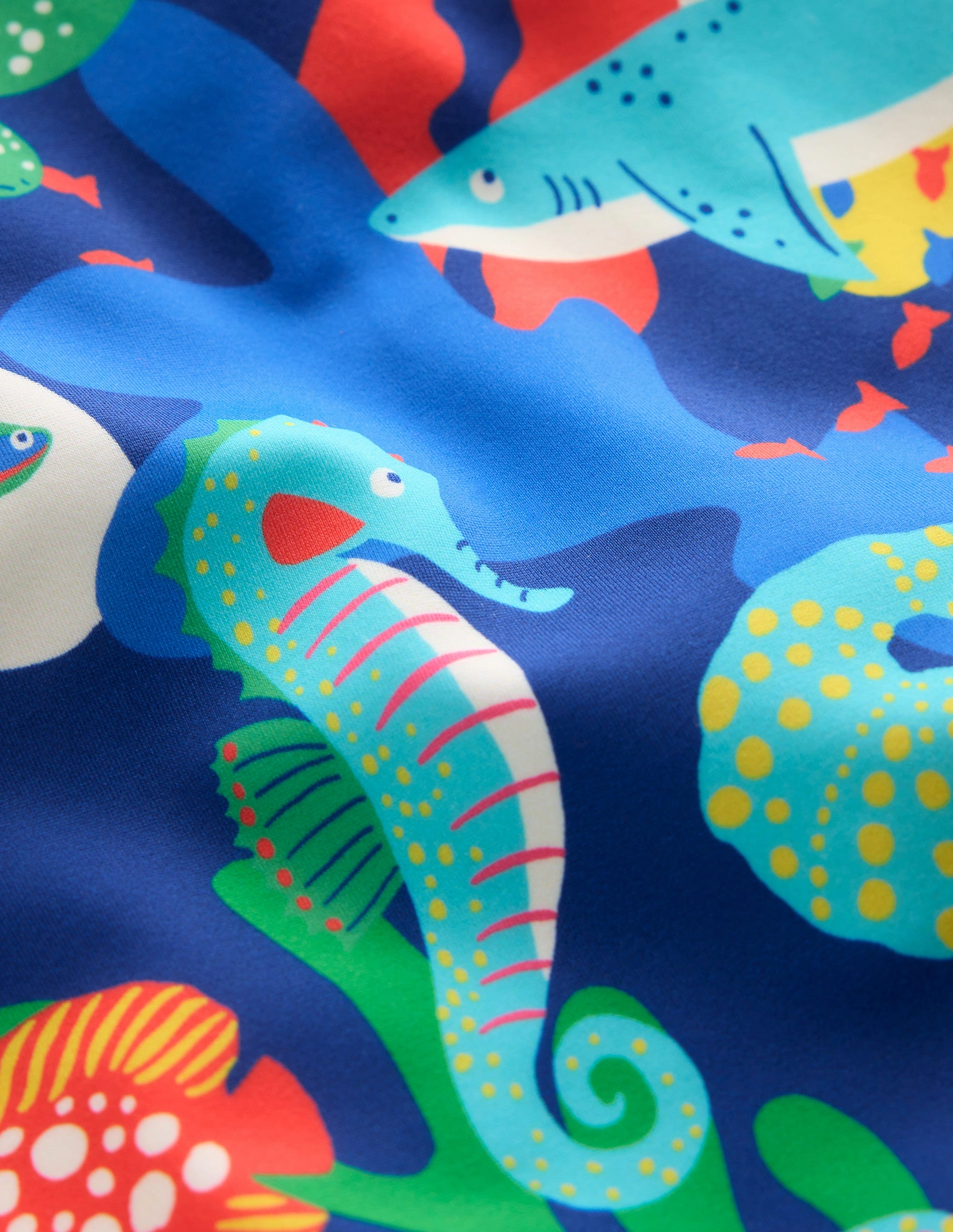 Elegant Look Eco Friendly Dye Cross-back Printed Swimsuit-Blue Reef