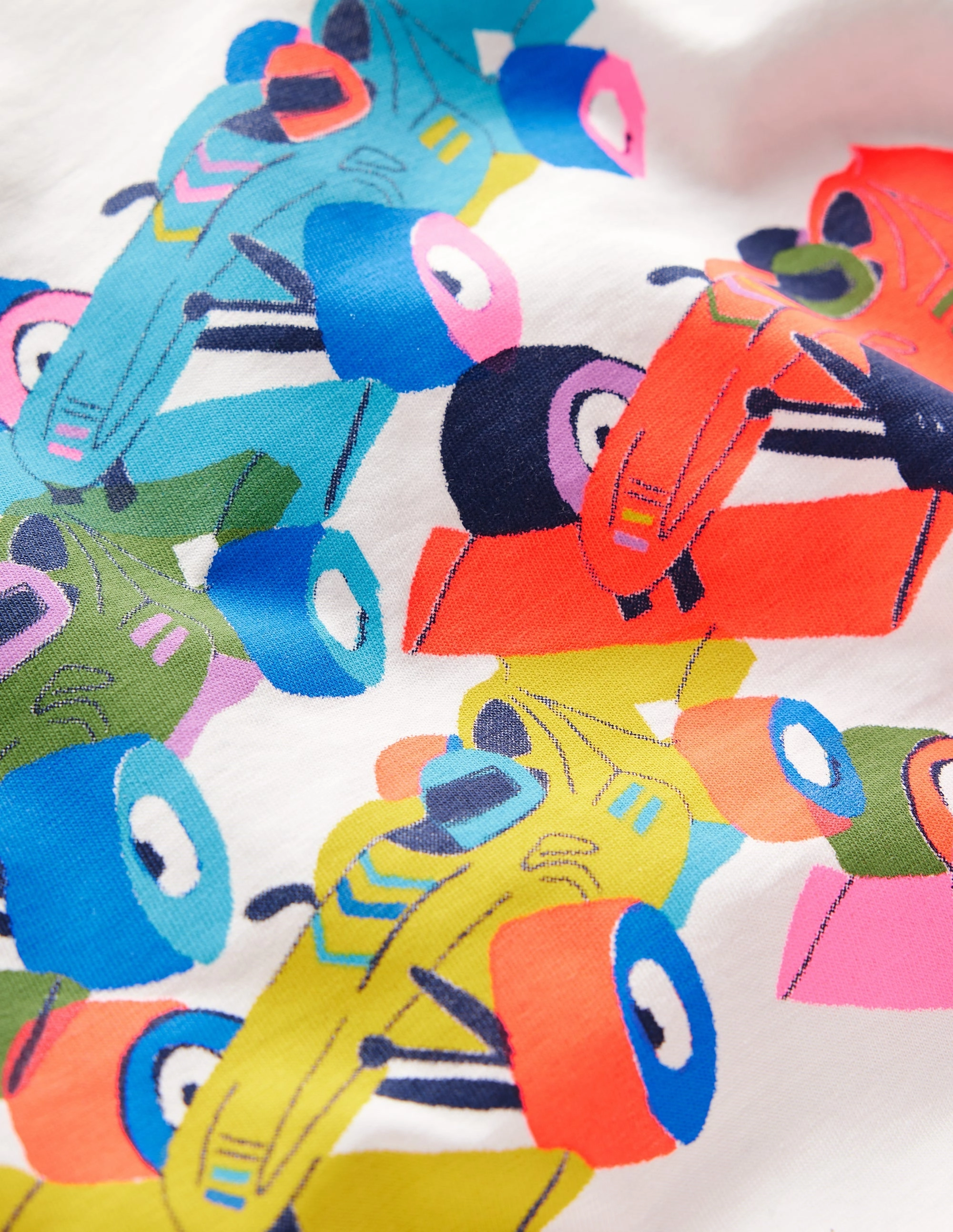 Short Sleeve Riso T-Shirt-Soft Ivory Race Cars Professional Wear DurableBlend