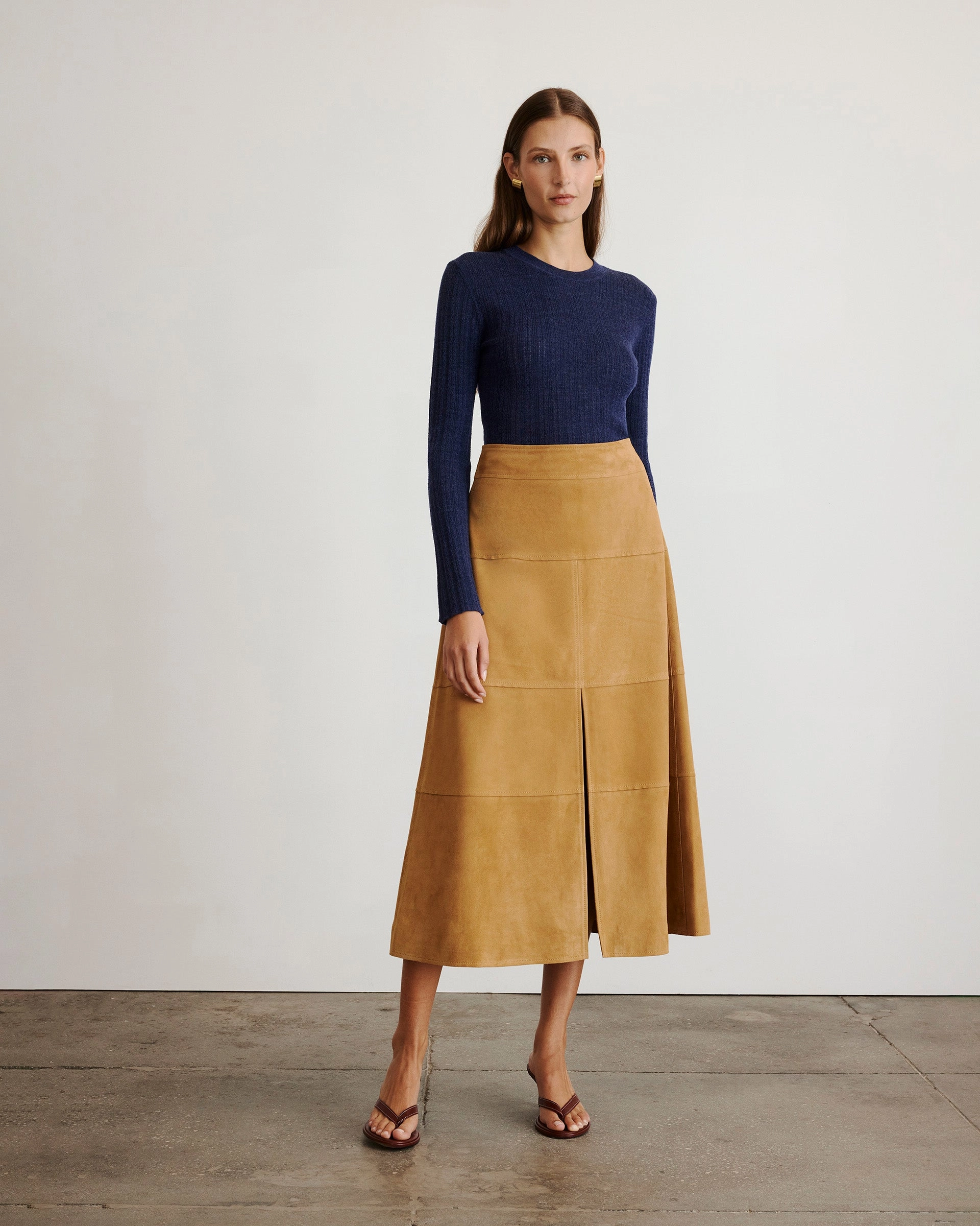Suede Hudson Skirt Commuter Ready Zero Waste Manufacturing