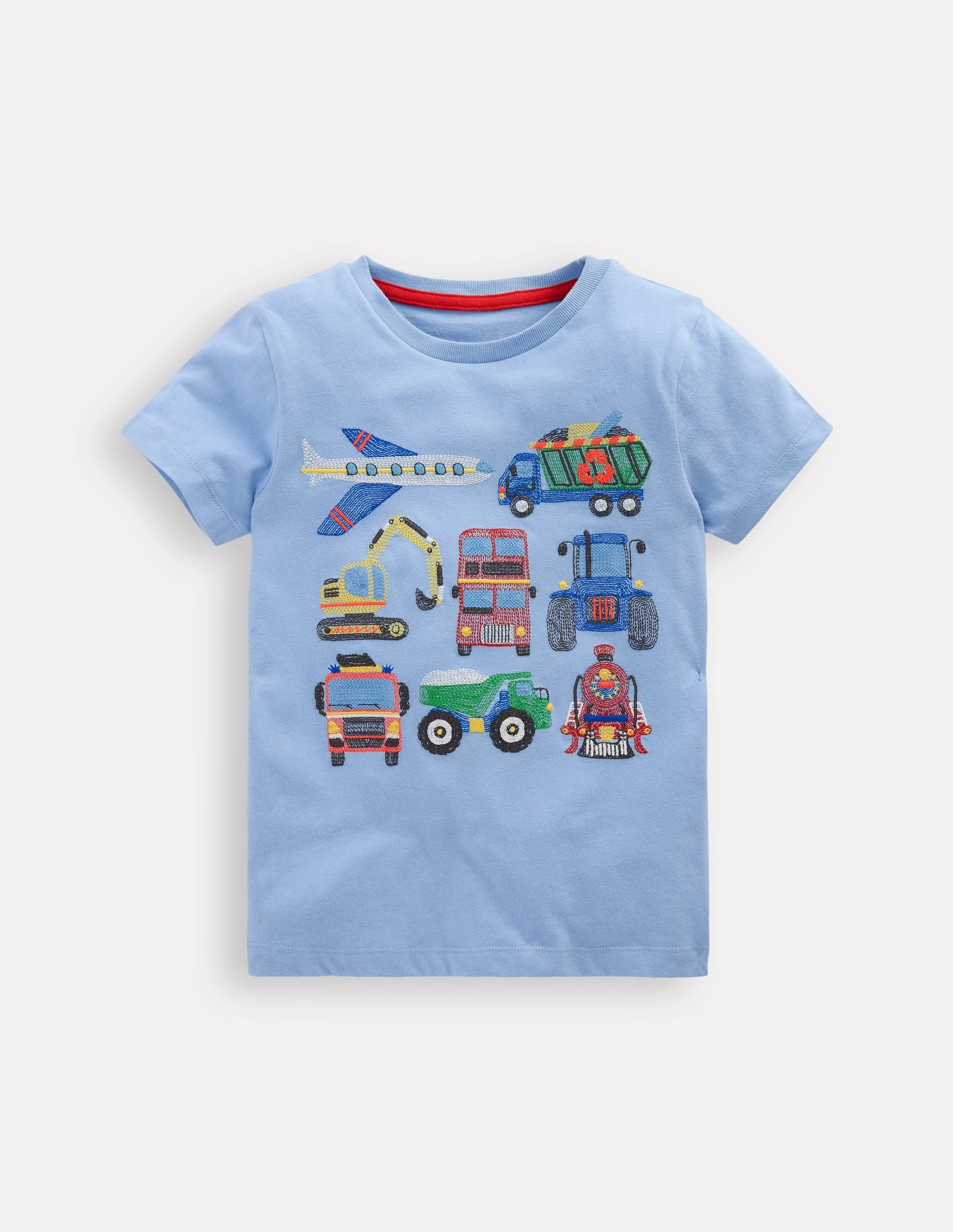YarnDyeStripe Office Wear Superstitch T-Shirt-Glacier Blue Vehicles