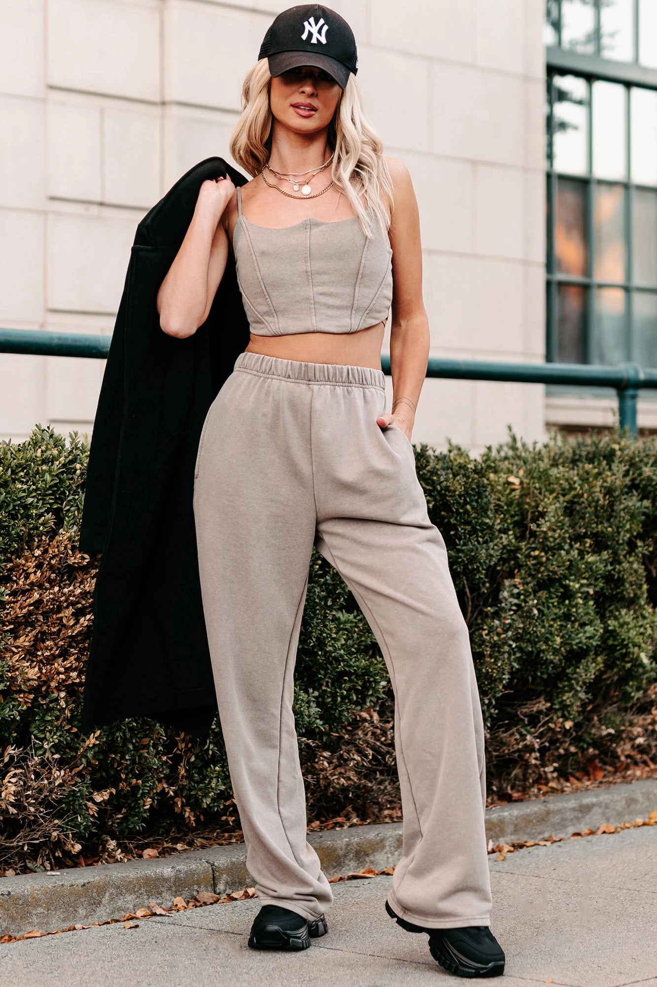 Cold Weather Gear Durable Seams Lazy By Choice Mineral Wash Lounge Set (Ash)