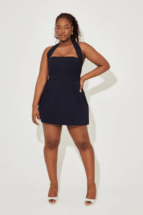 The Ultimate Muse Structured Mini Dress Navy Editors-Pick Abstract Pattern