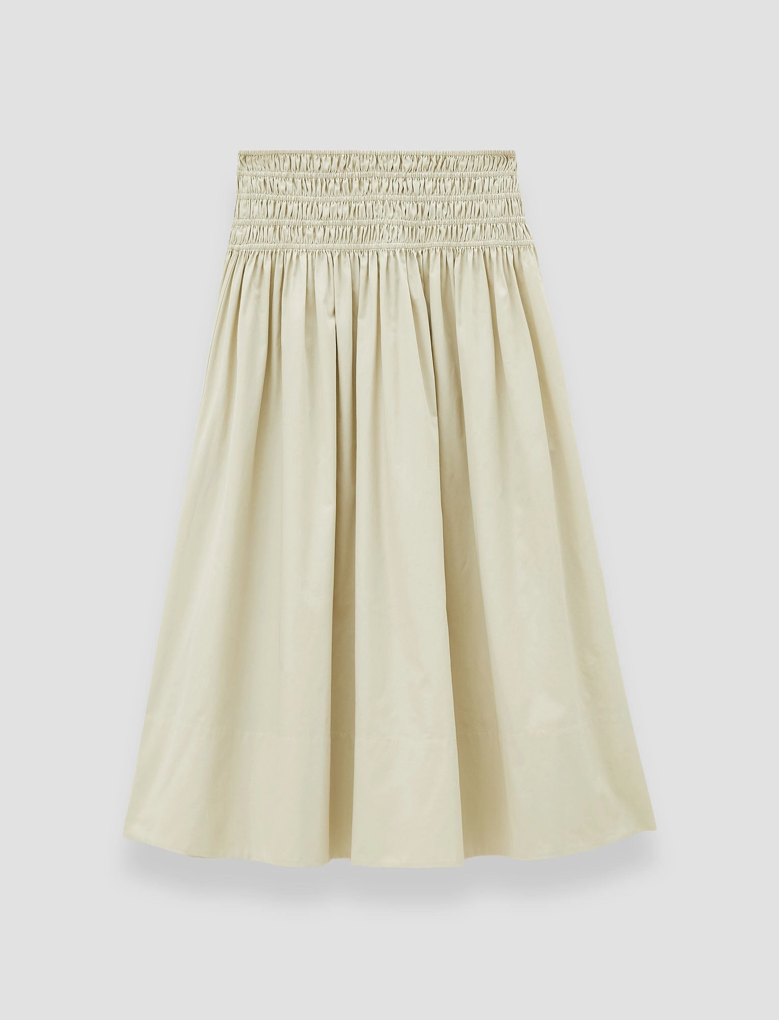 Leonie Cotton Sateen Skirt High Density Weave Layered Hem