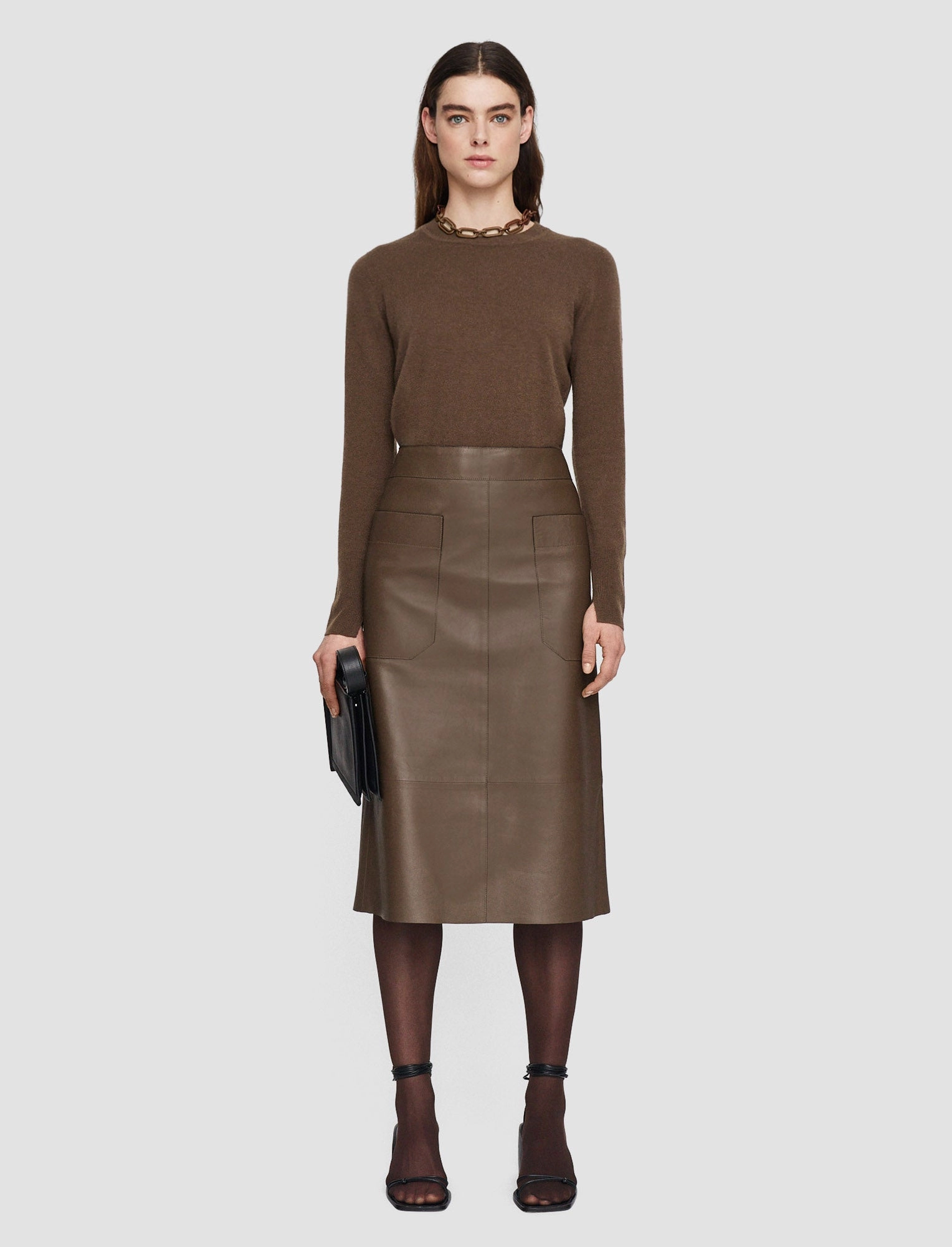 Blomfield Nappa Leather Skirt Layered Hem