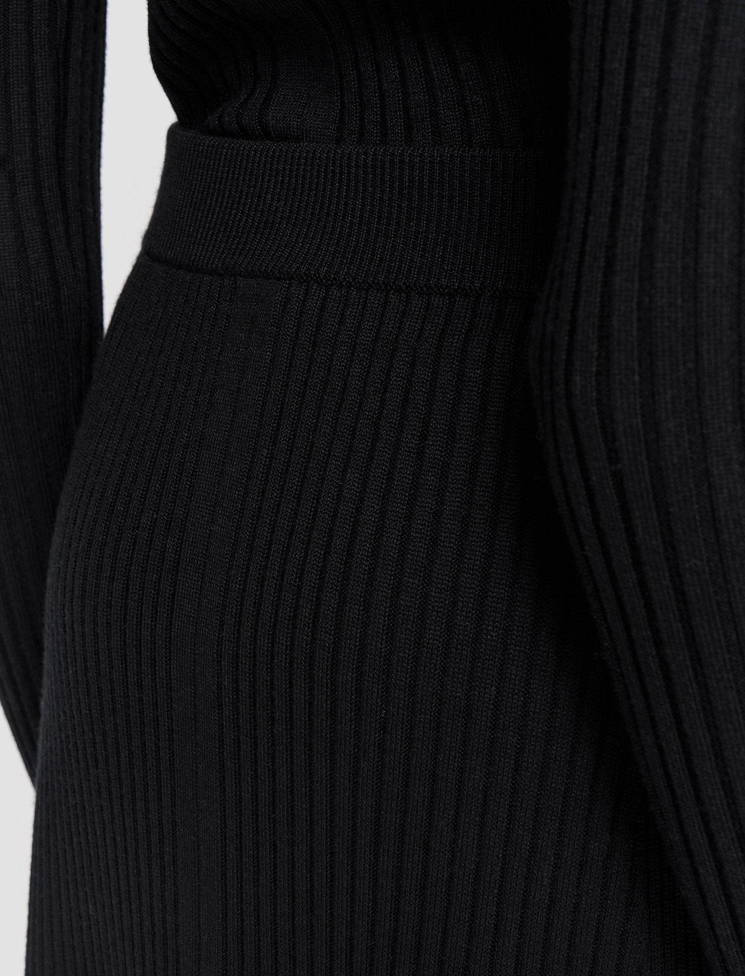 Merino Silk Rib Skirt Soft Lines