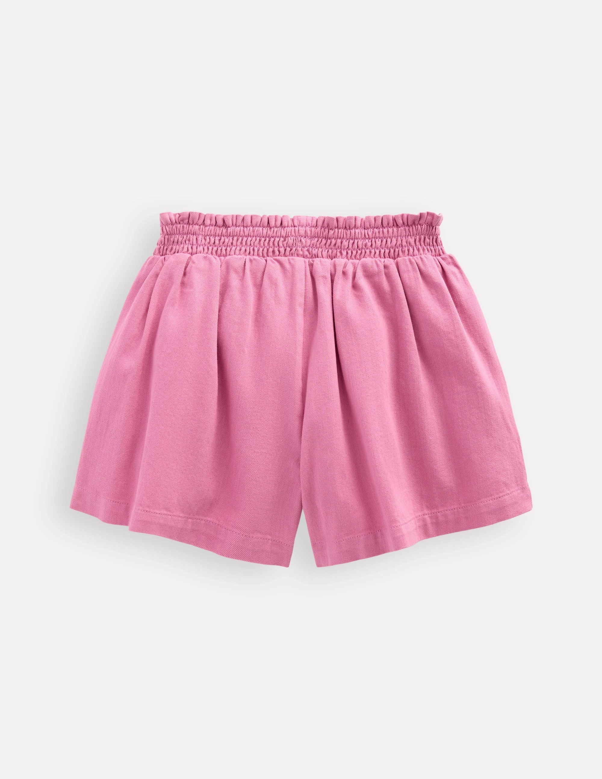 Pull-On Shorts-Pink Embroidered checked shorts
