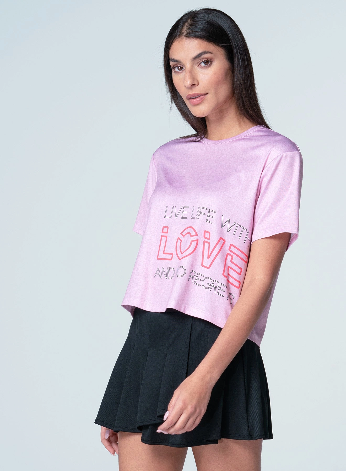 Live Life With Love Short Sleeve Tagless Neckline Design Non Irritating Seam Finish