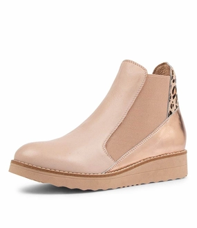 Subtle Finish Padded Interior Rough Trail Hiker Top End Oseil ~ Black ~ Cafe Leopard Multi Leather Boot