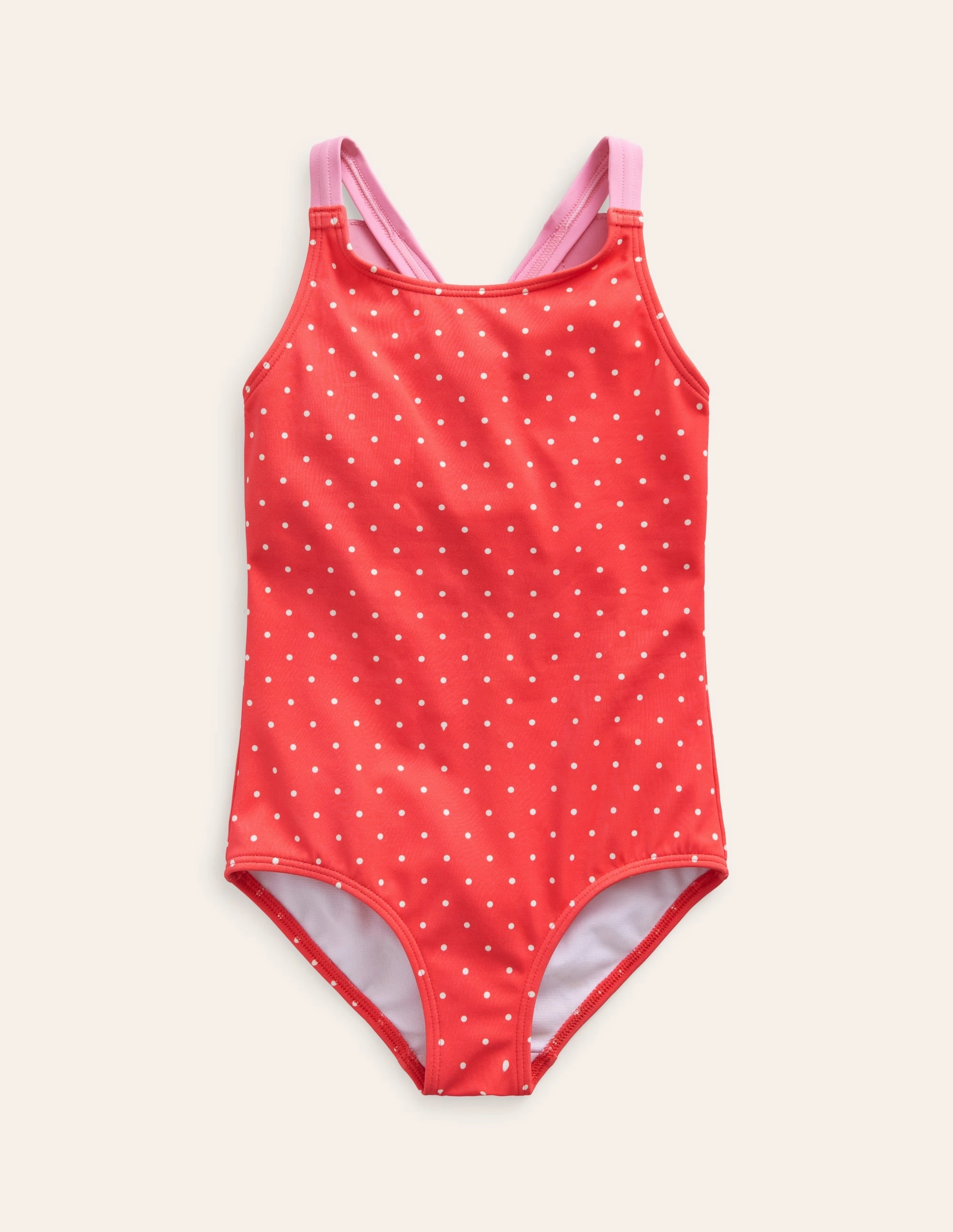 Vibrant Patterns Multi Layer Lining Logo Back Swimsuit-Coral Spot Butterfly