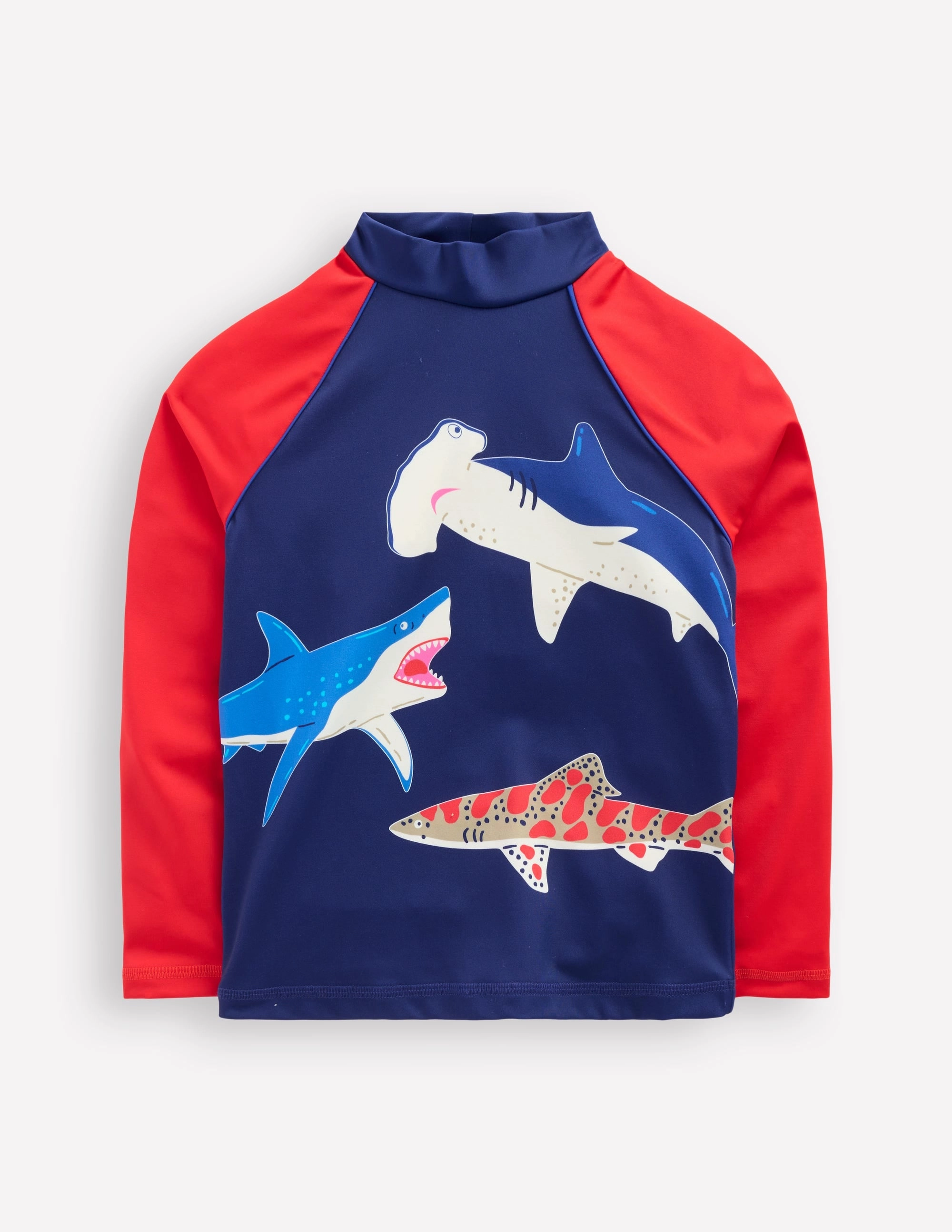 Logo Rash Vest-College Navy Sharks High Waisted Cut