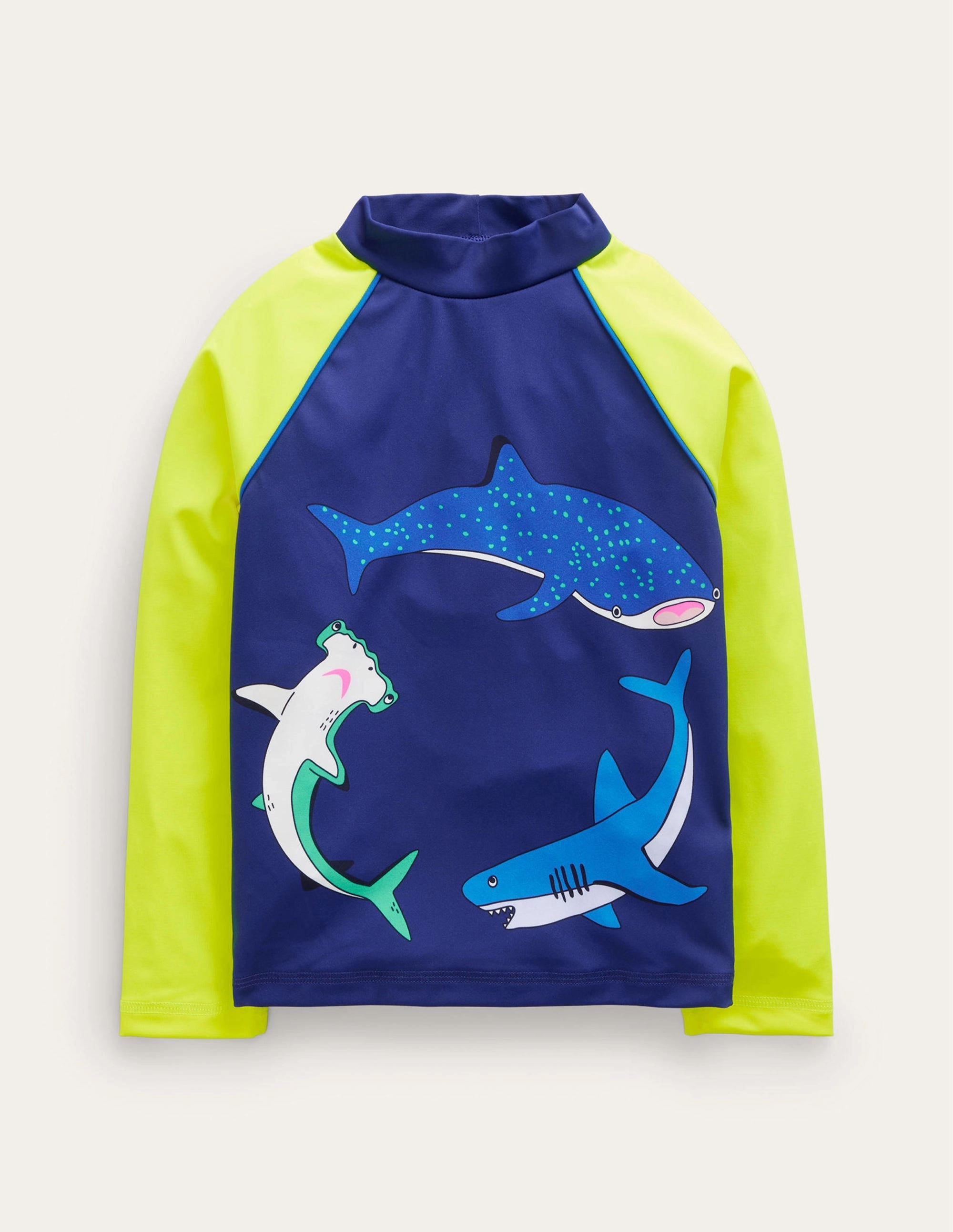 Logo Rash Vest-Sapphire Blue Sharks Stylish Prints