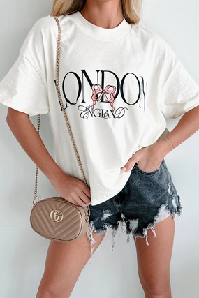 London Local Double-Sided Graphic T-Shirt (Ivory) Garment Washed