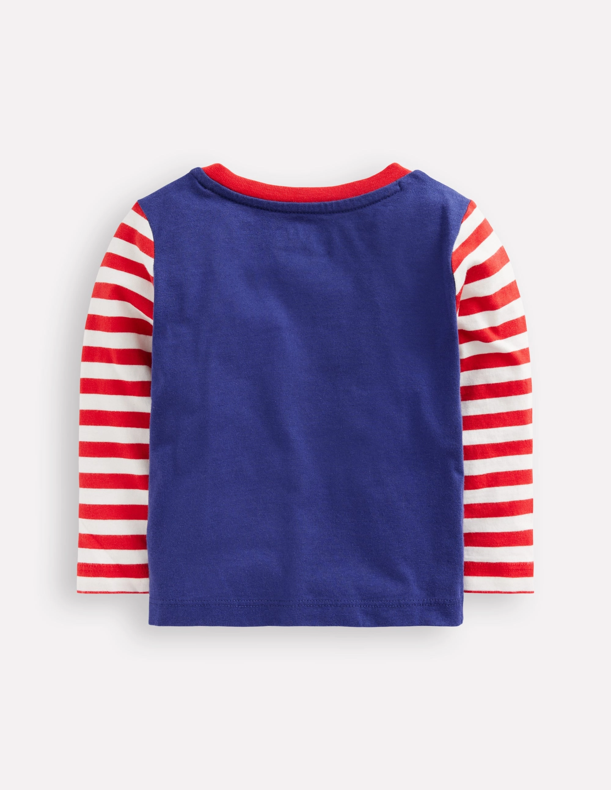 Multipurpose Design Long Sleeve Applique T-shirt-Starboard Blue House