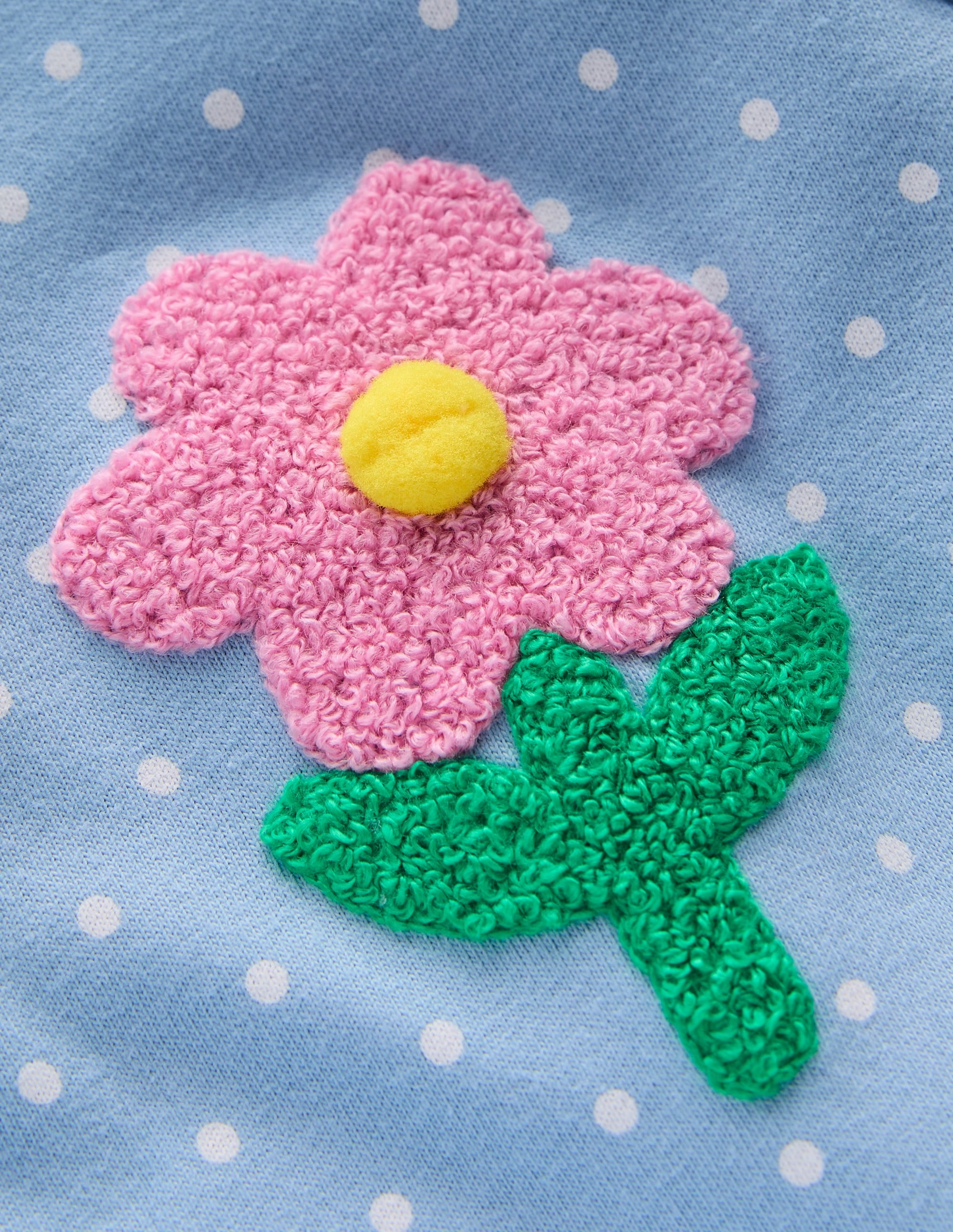 Reinforced Elbow Patches Long Sleeve Boucle T-shirt-Glacier Blue Spot Easter