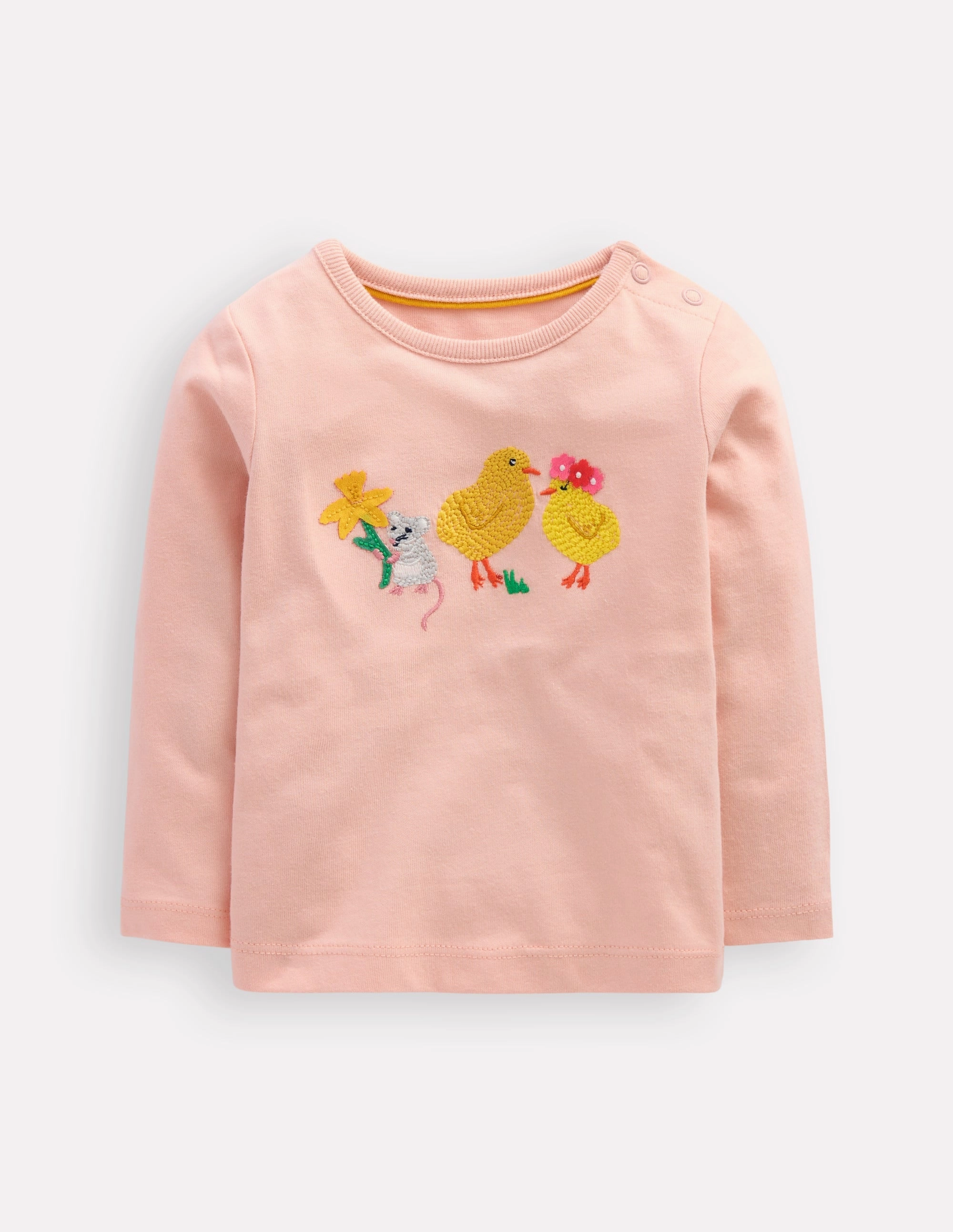 Long Sleeve Logo T-shirt-Chalk Pink Elegant Look