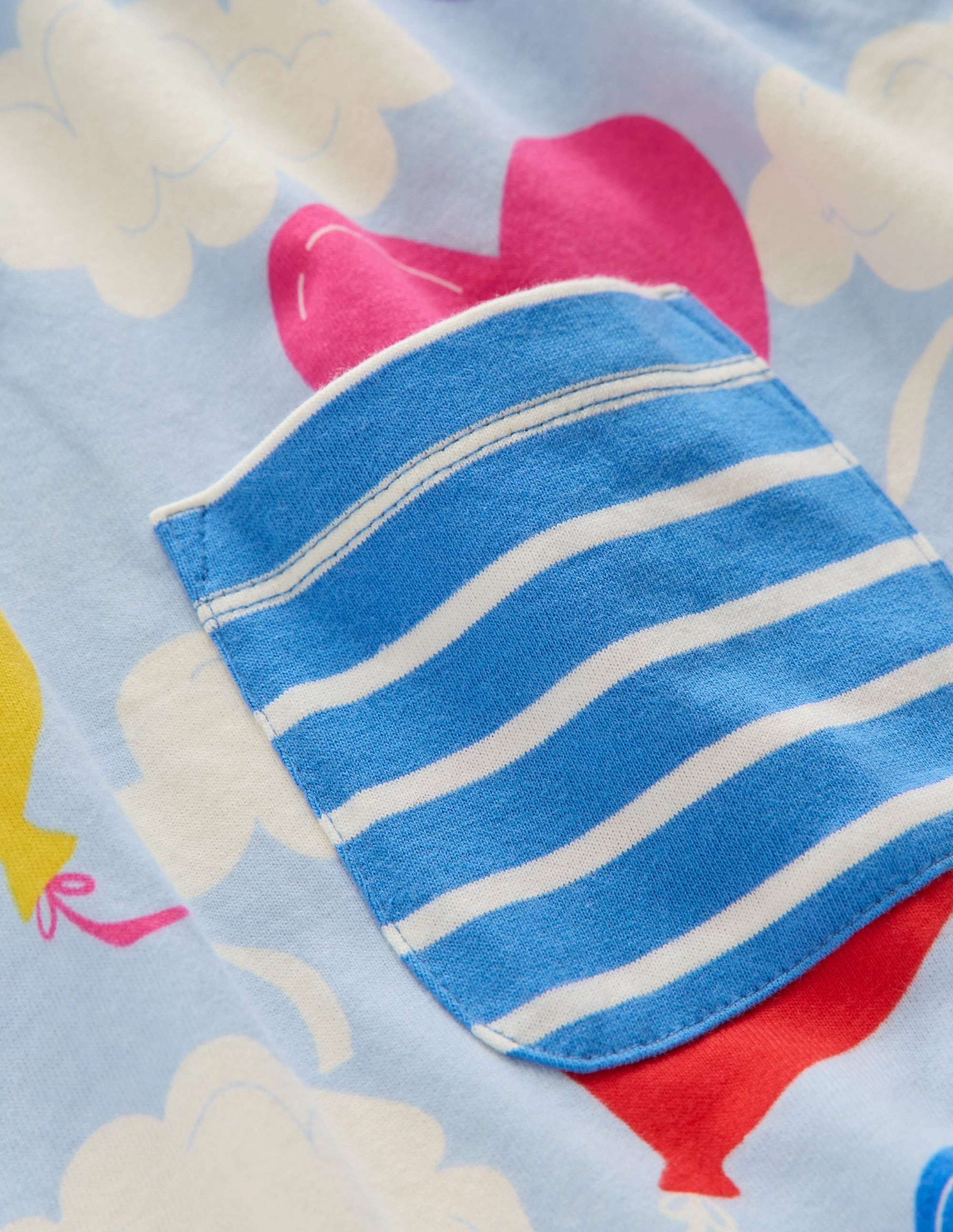 Long Sleeve Printed Tunic-Misty Blue Balloon Sky MultipanelLayout