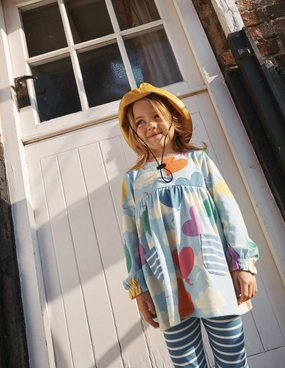 OdorResistant Treatment Long Sleeve Printed Tunic-Misty Blue Balloon Sky