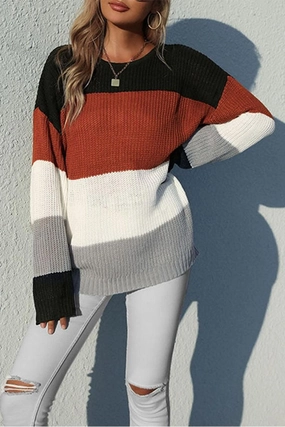 Modular Layering System LOOSE FIT COLOR BLOCK DAILY SWEATER