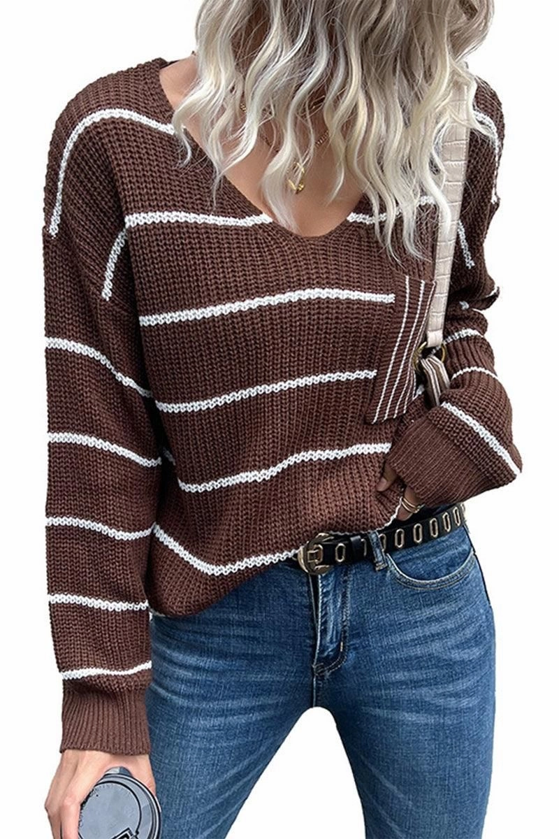 LOOSE FIT STRIPE KNITTED SWEATER Soft Touch Blend