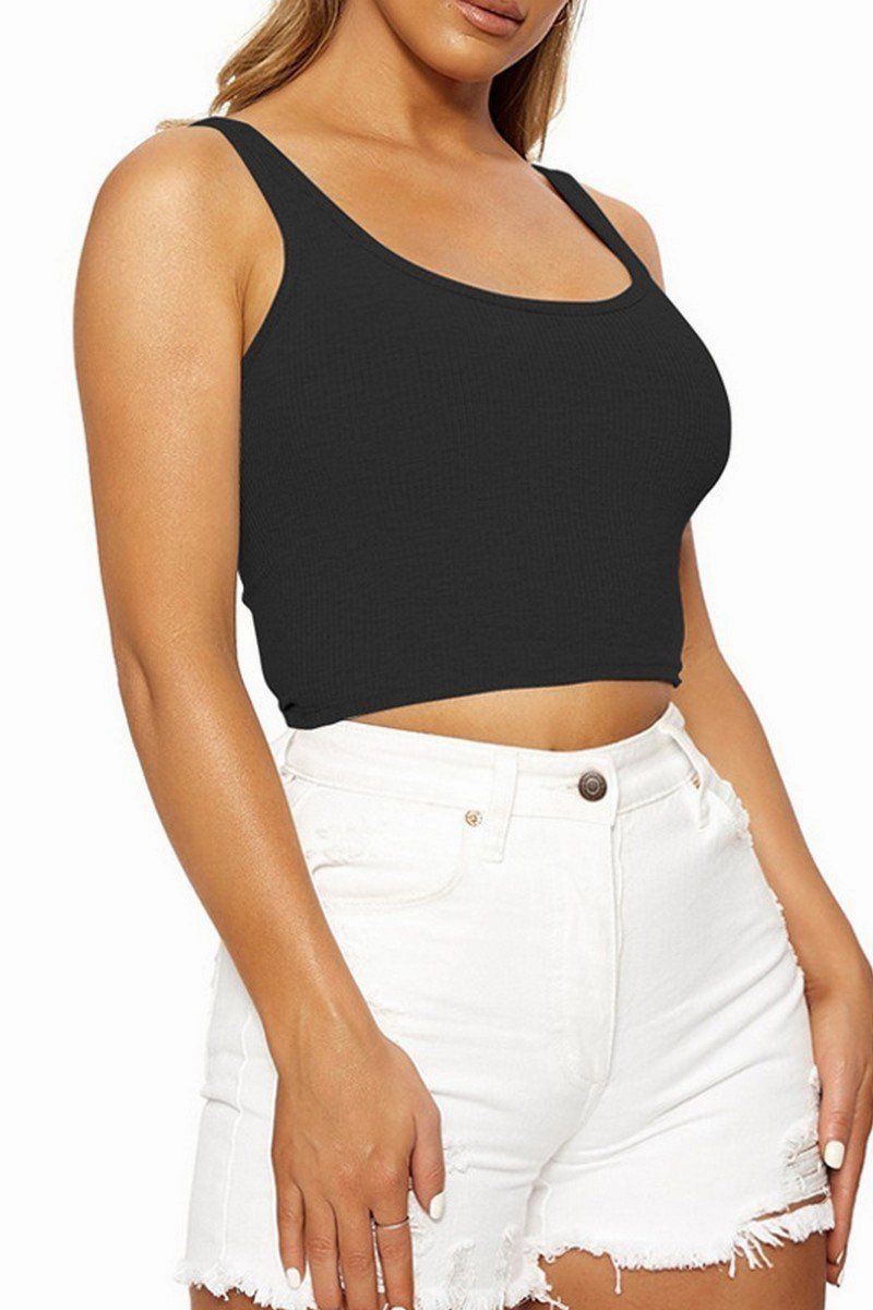 Relaxed Dress WOMEN SLIM FITTED BASIC DAILY CROP TANK TOP