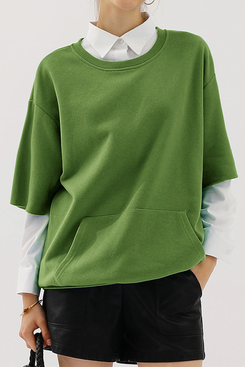 DurableStitching OVERSIZED SWEATSHIRT WITH KANGAROO POCKET