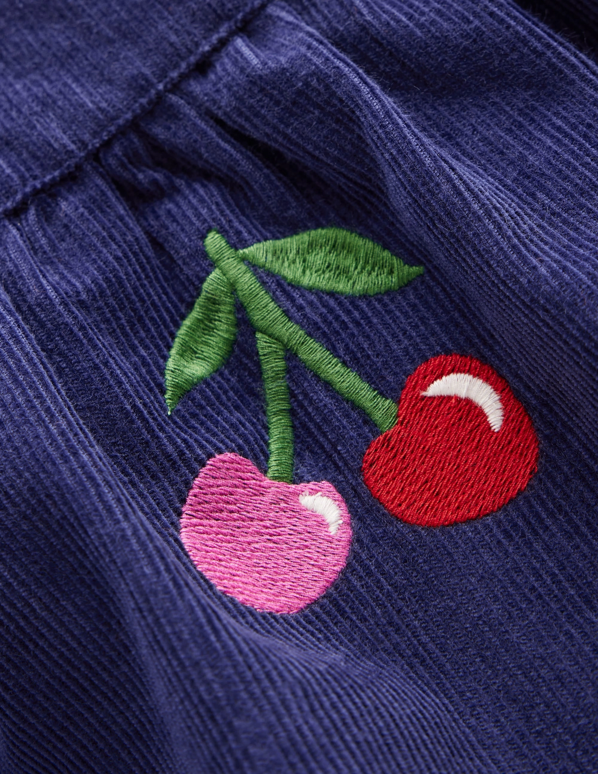 Lucilla Pinafore Dress-Starboard Blue Cherries Grace Walk Light Motion