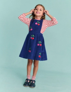 Summer Air Pink Glow Lucilla Pinafore Dress-Starboard Blue Cherries