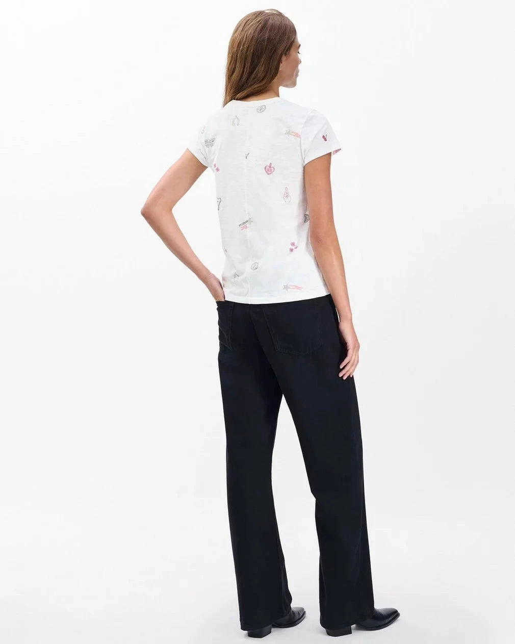 Stretchable Material Lucky Charm Tee White Multi